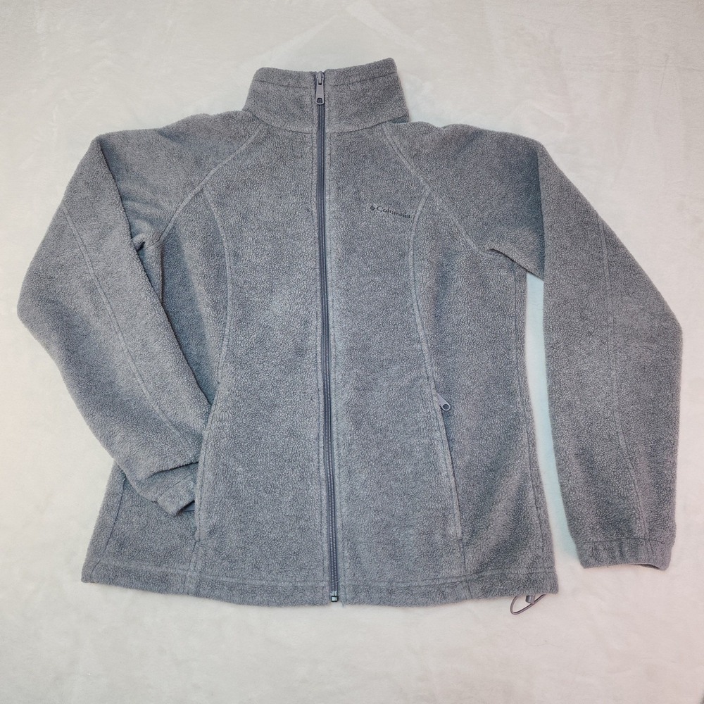 Columbia Benton Springs Full Zip Fleece Sweater Womens Medium Heather Gray